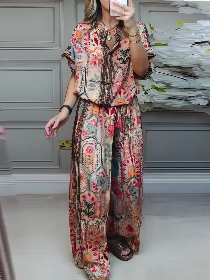 Bohemian Floral Print Two-Piece Set