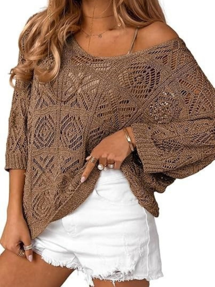 3/4 Sleeve Loose Fit Cover-Up