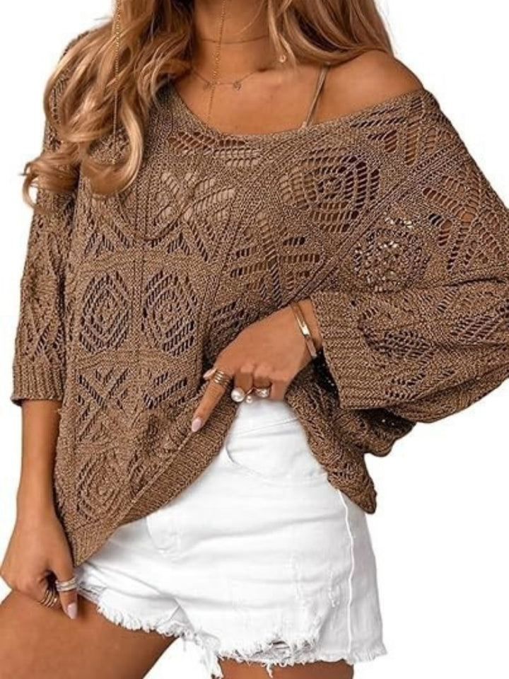3/4 Sleeve Loose Fit Cover-Up