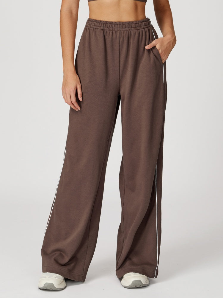 High Waist Striped Wide Leg Sweatpants