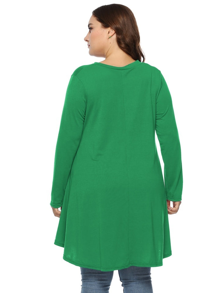 V-neck long-sleeve dress