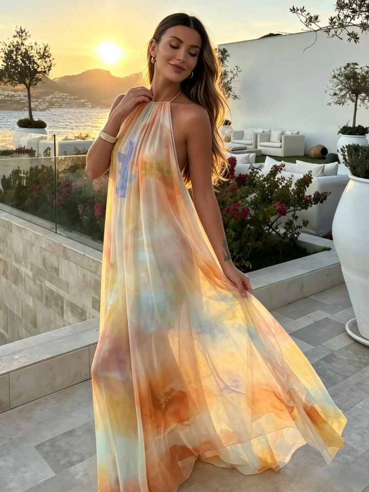 Elegant Off-Shoulder Mesh Vacation Dress