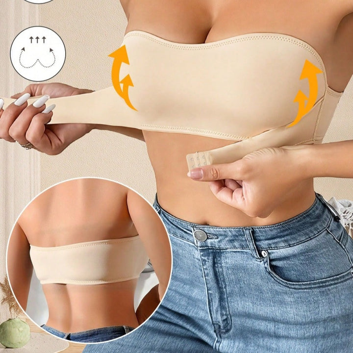 Strapless Bandeau Bra - Non-Slip Underwire Support