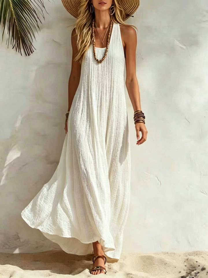 Sleeveless Crinkle Textured Maxi Dress