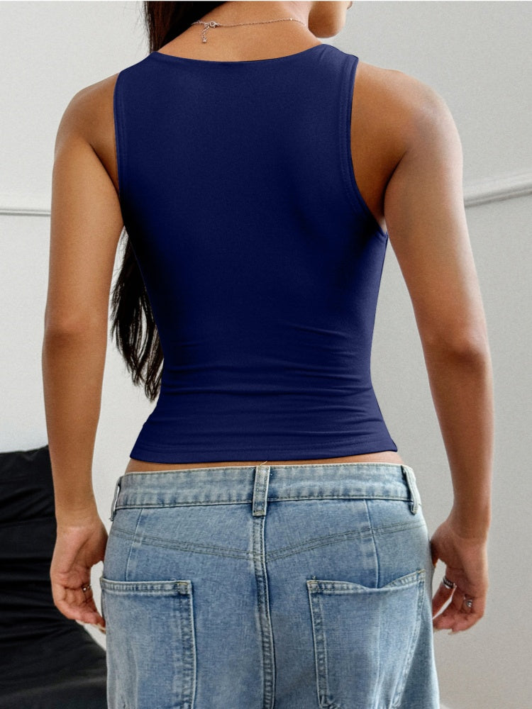 Fitted Square Neck Tank Top