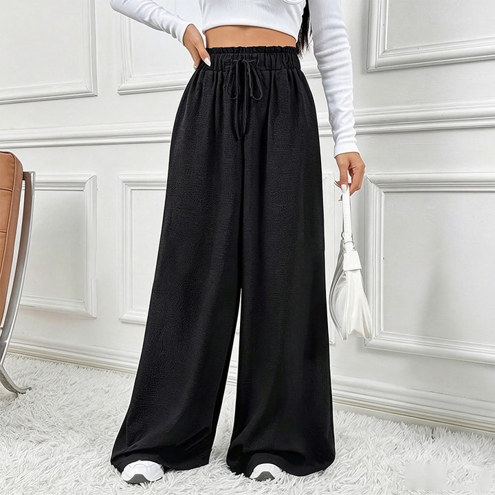 Leopard print loose-fitting wide-leg pants