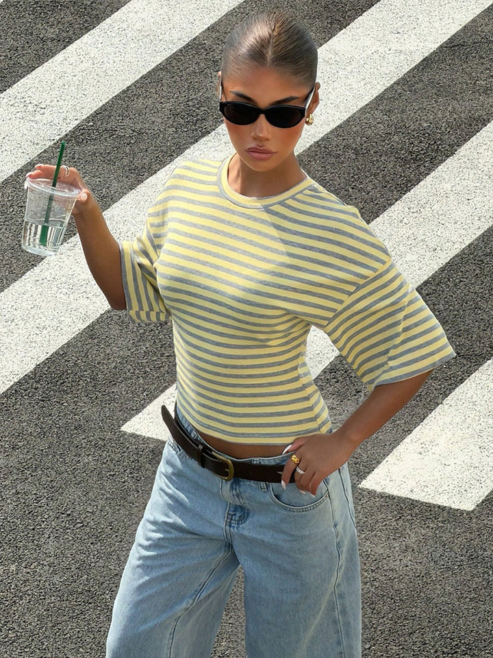 Striped Waist Fit Tee