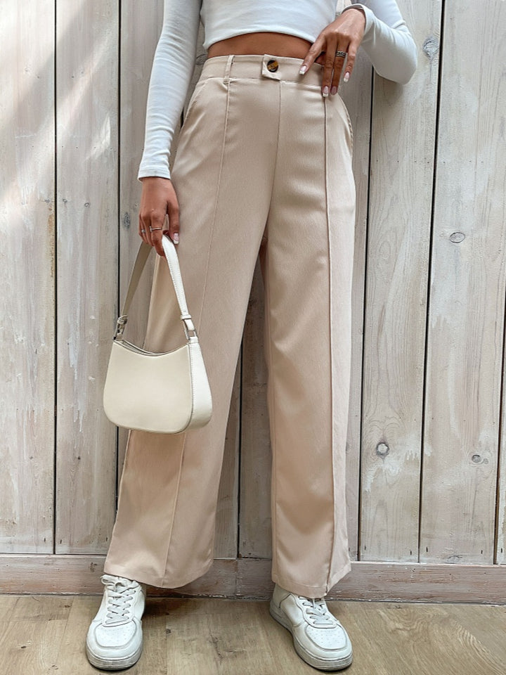 Autumn casual patchwork straight leg trousers
