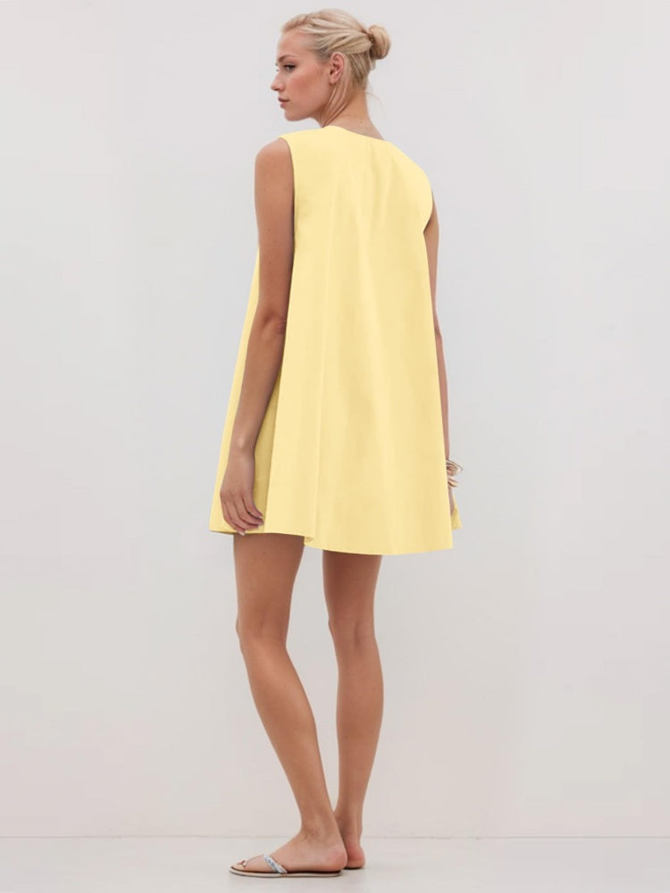Casual V-Neck Swing Dress