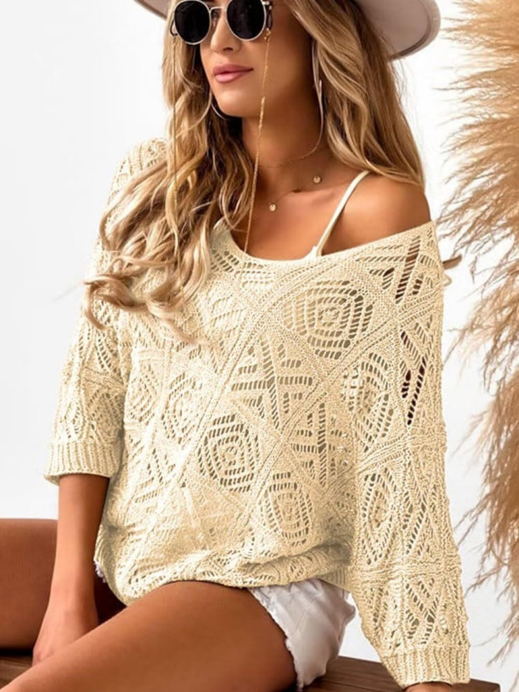 3/4 Sleeve Loose Fit Cover-Up