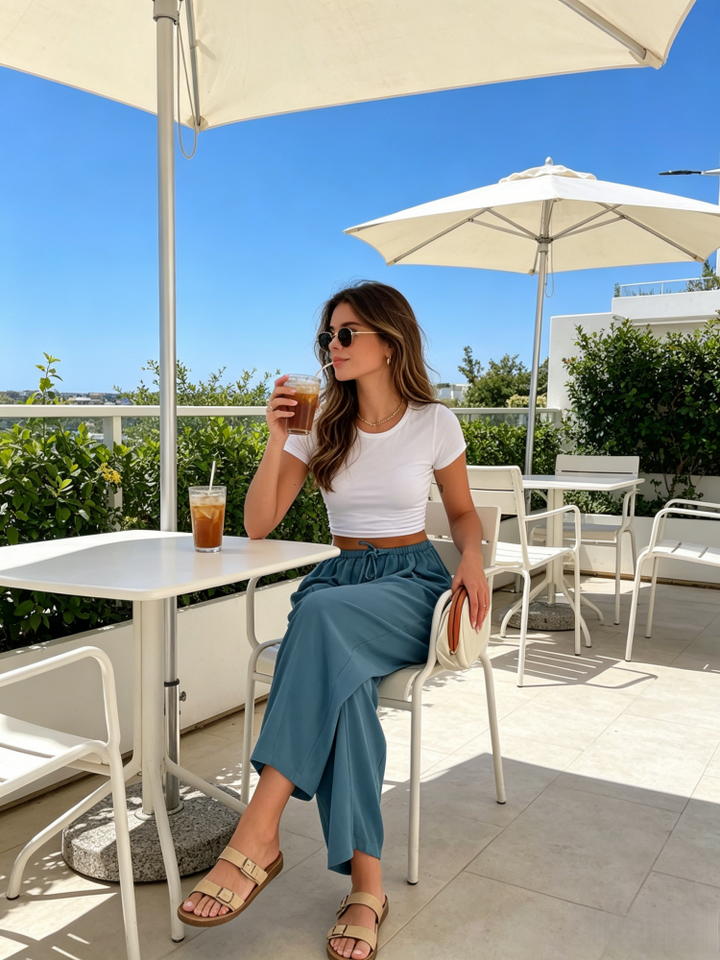Casual Linen Blend Wide Leg Pants