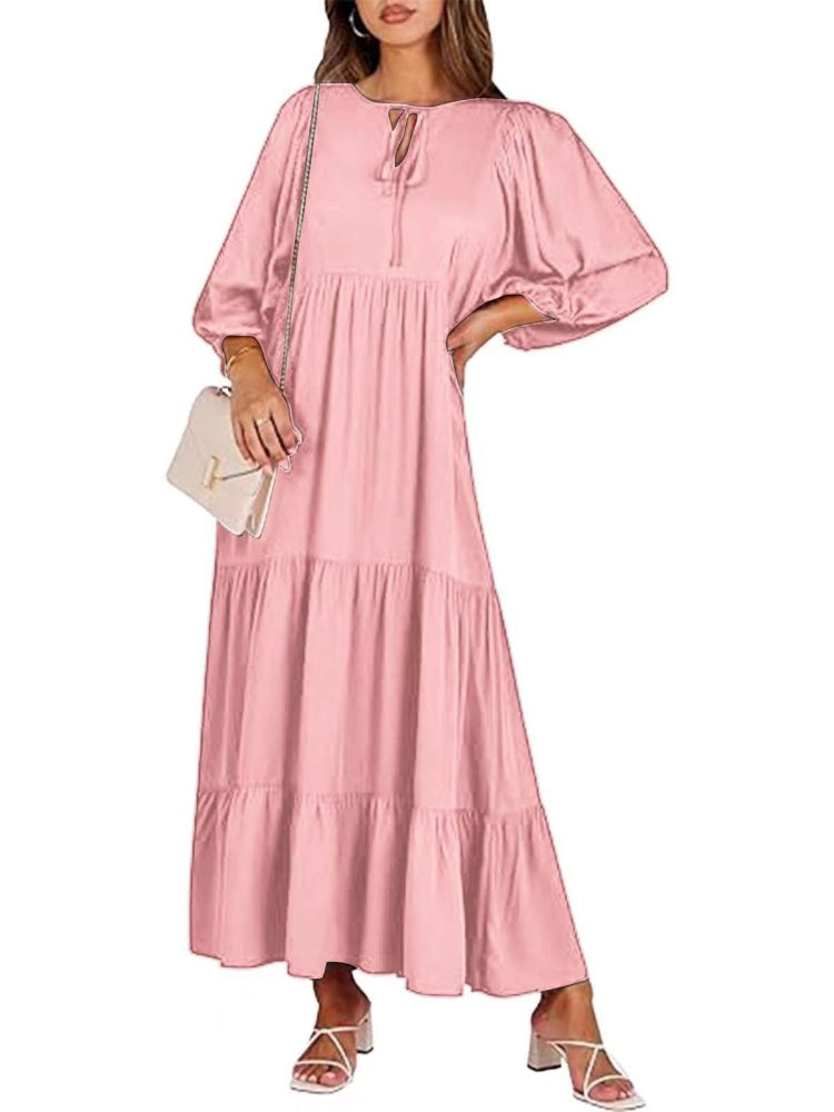 Puff Sleeve Tiered Maxi Dress