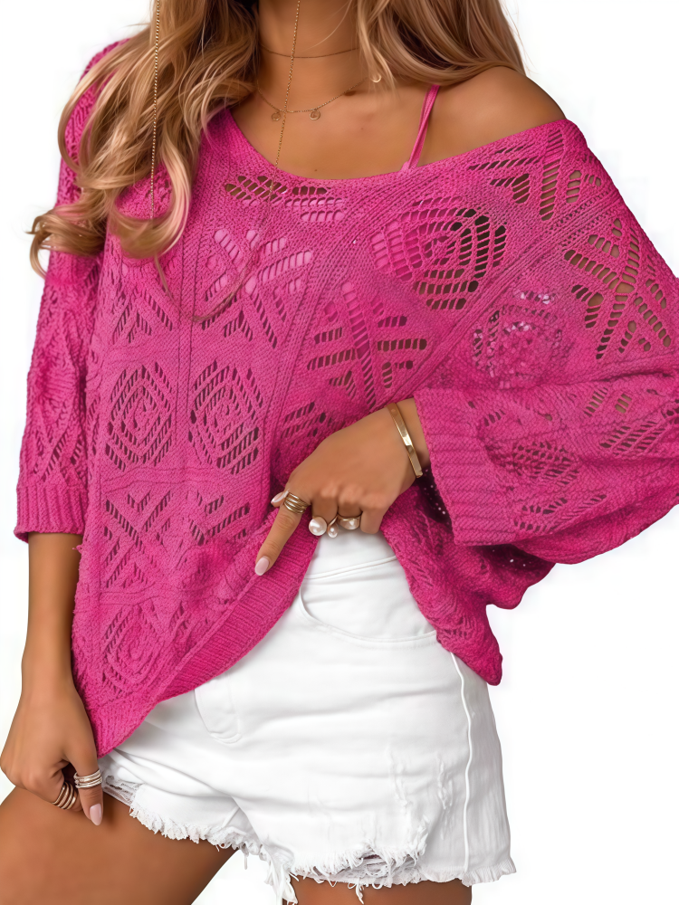 3/4 Sleeve Loose Fit Cover-Up