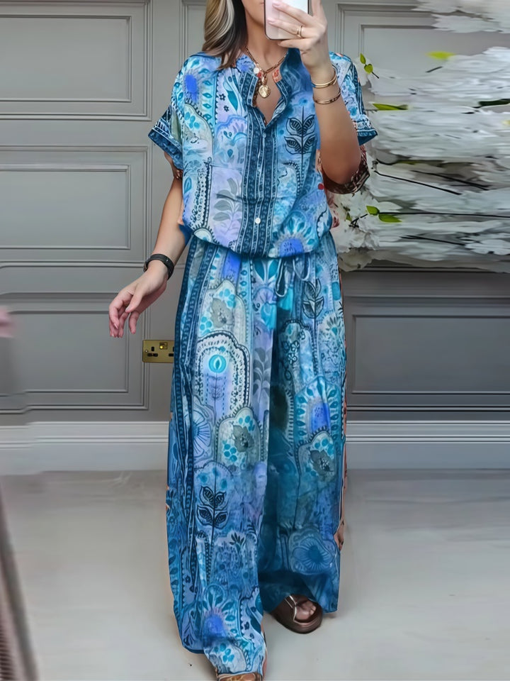 Bohemian Floral Print Two-Piece Set