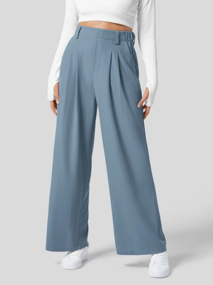 High Waisted Pleated Wide Leg Pants