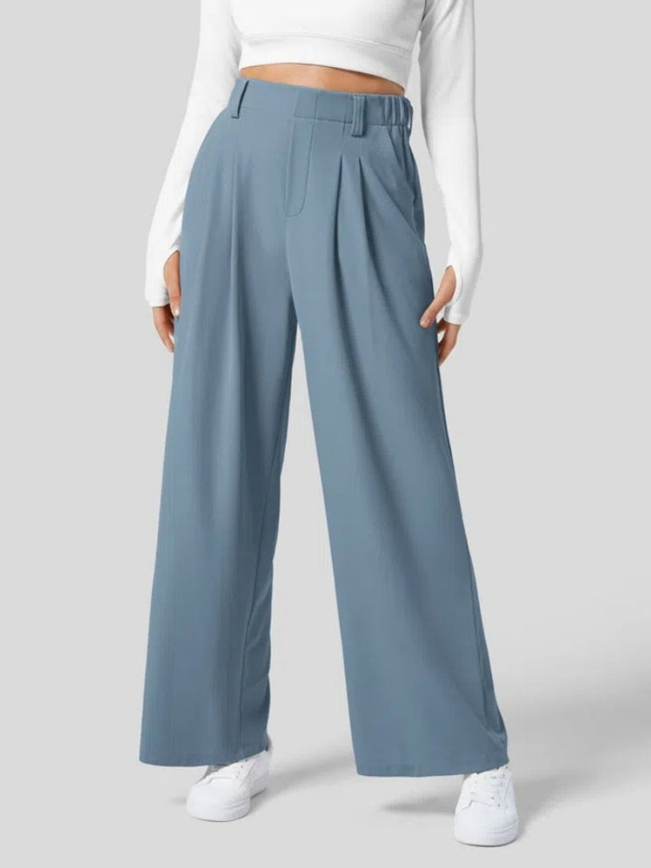 High Waisted Pleated Wide Leg Pants