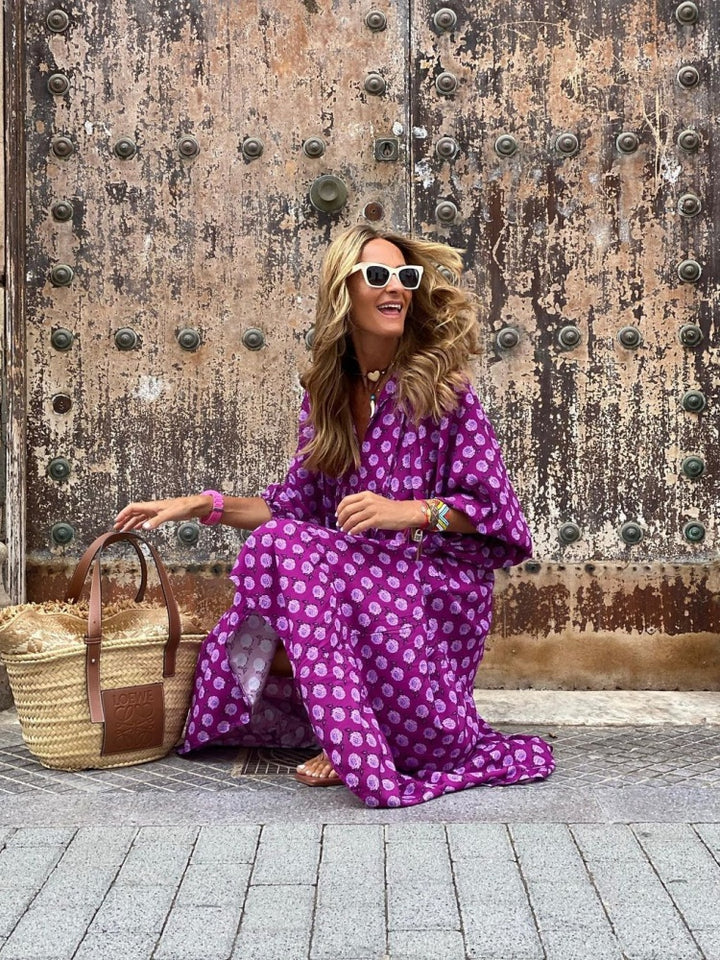 Puff Sleeve Tiered Maxi Dress