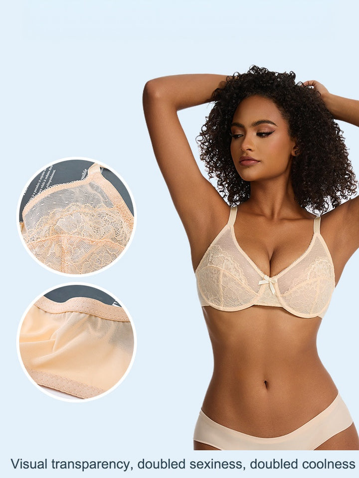 Sheer Lace Underwire Bra