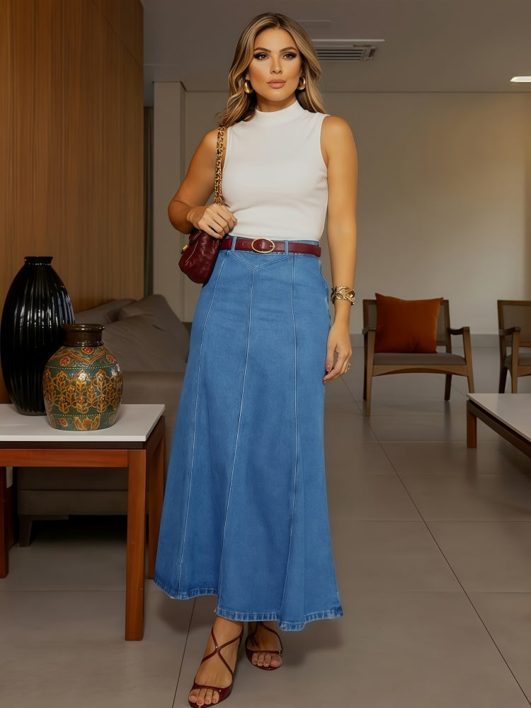 Vintage Mermaid Denim Skirt