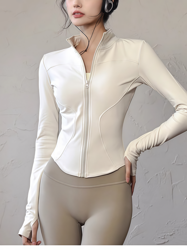 Fitted Zip-Up Athletic Jacket