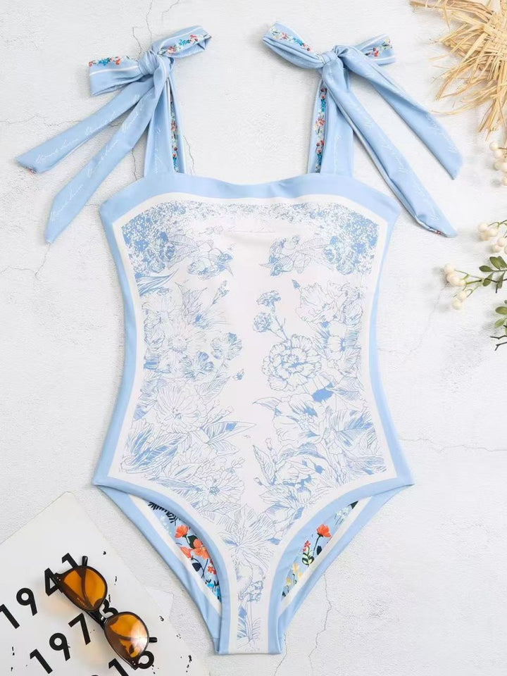 Reversible Floral One-Piece Swimsuit – 2-in-1 Elegant Fit