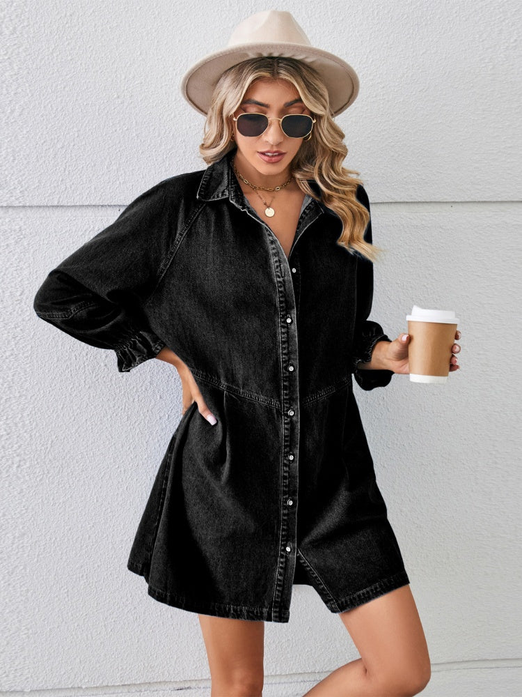 Oversized Denim Shirt Dress