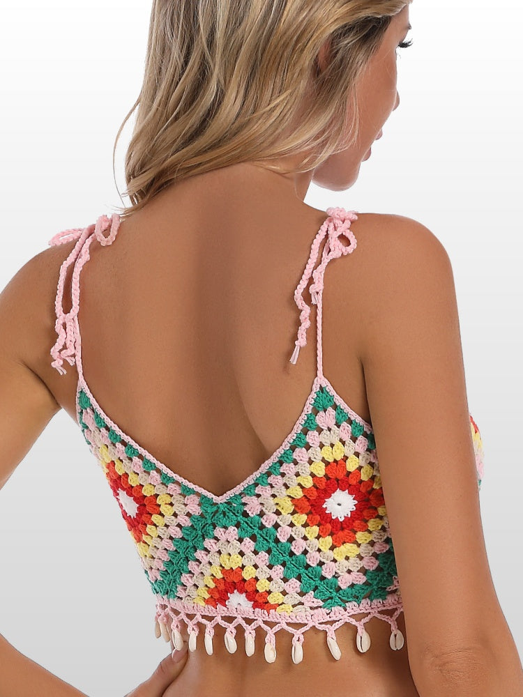 Boho Crochet Beach Set – Bikini Top &amp; Skirt