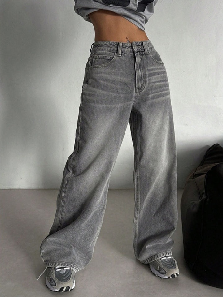 High Waisted Baggy Wide Leg Jeans