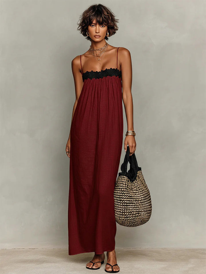 Summer Fashion Lace-Trimmed Slip Dress for Women