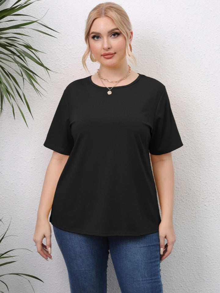 Casual floral cutout angel wing short-sleeved top