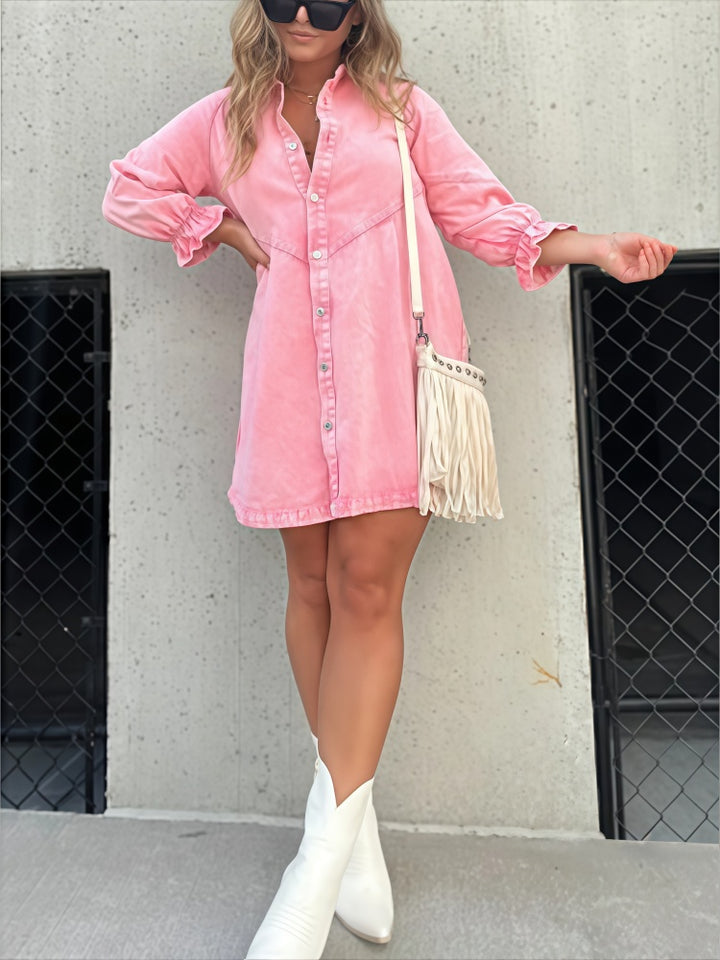 Washed Denim Shirt Dress