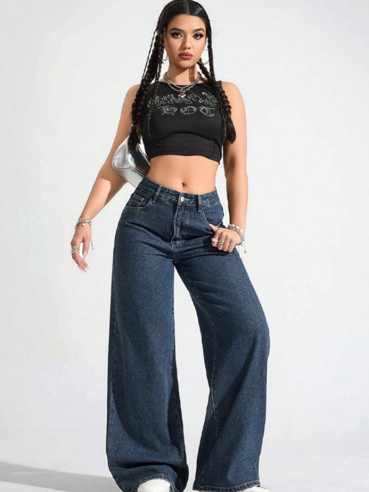 High Waisted Wide Leg Jeans
