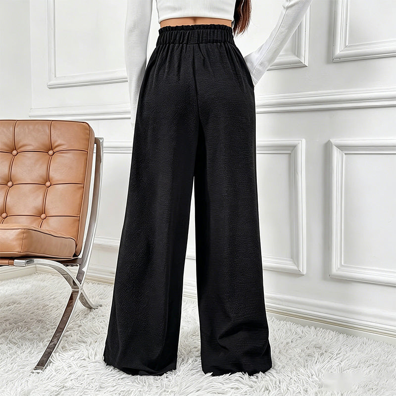 Leopard print loose-fitting wide-leg pants