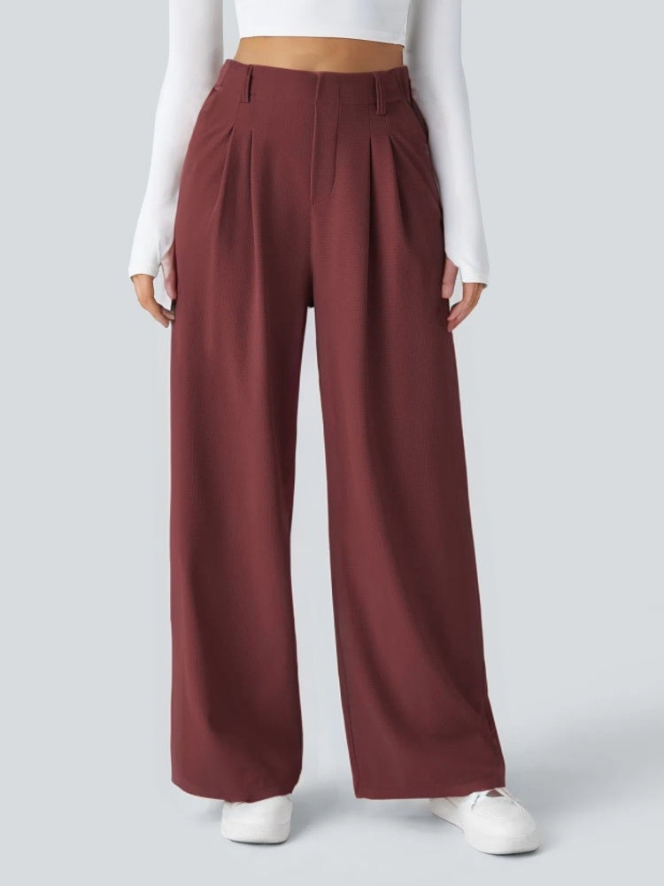High Waisted Pleated Wide Leg Pants
