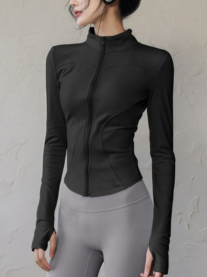 Fitted Zip-Up Athletic Jacket