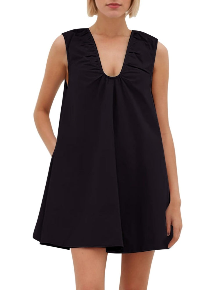 Casual V-Neck Swing Dress