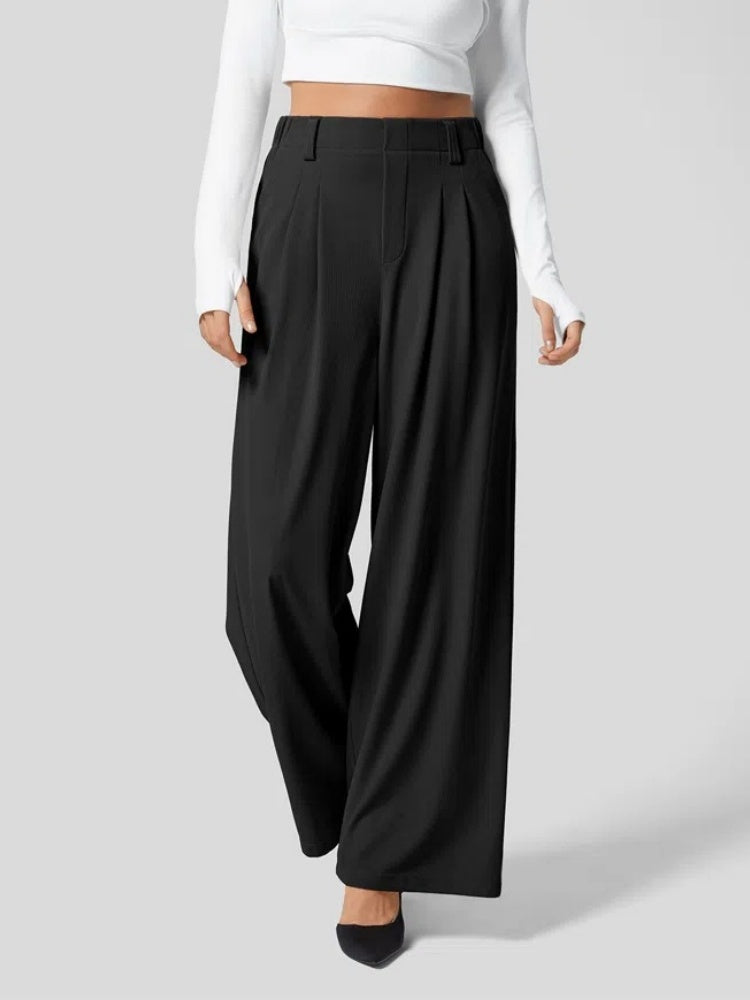 High Waisted Pleated Wide Leg Pants