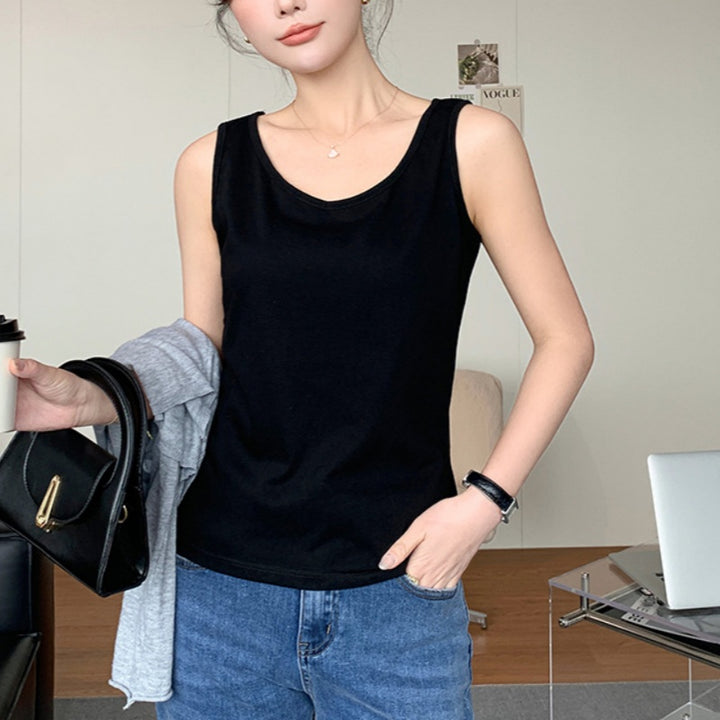Soft Scoop Neck Loose Fit Cotton Tank Top
