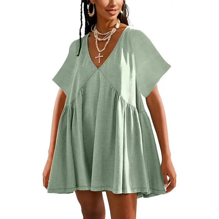 Easy Grace V-Neck Pocket Dress