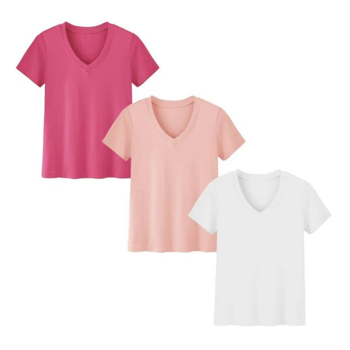 3-Pack V-Neck Short Sleeve T-Shirts