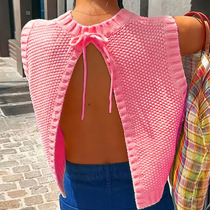 Open Back Knit Tank Top