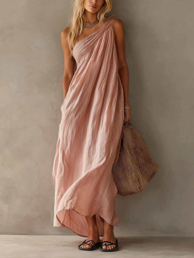 Asymmetrical One-Shoulder Maxi Dress