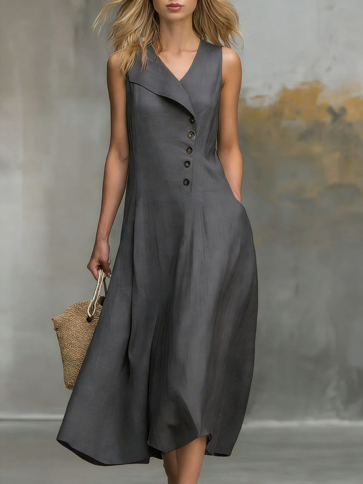 Casual collared button-down sleeveless women&