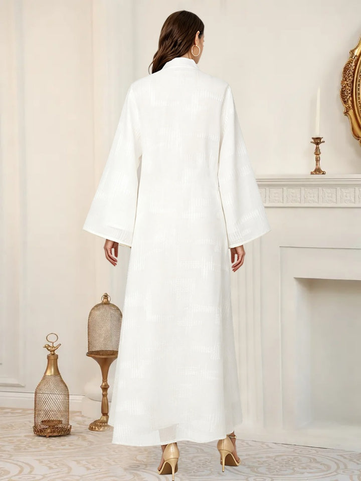 Sequin Embroidered Long Sleeve Abaya Dress