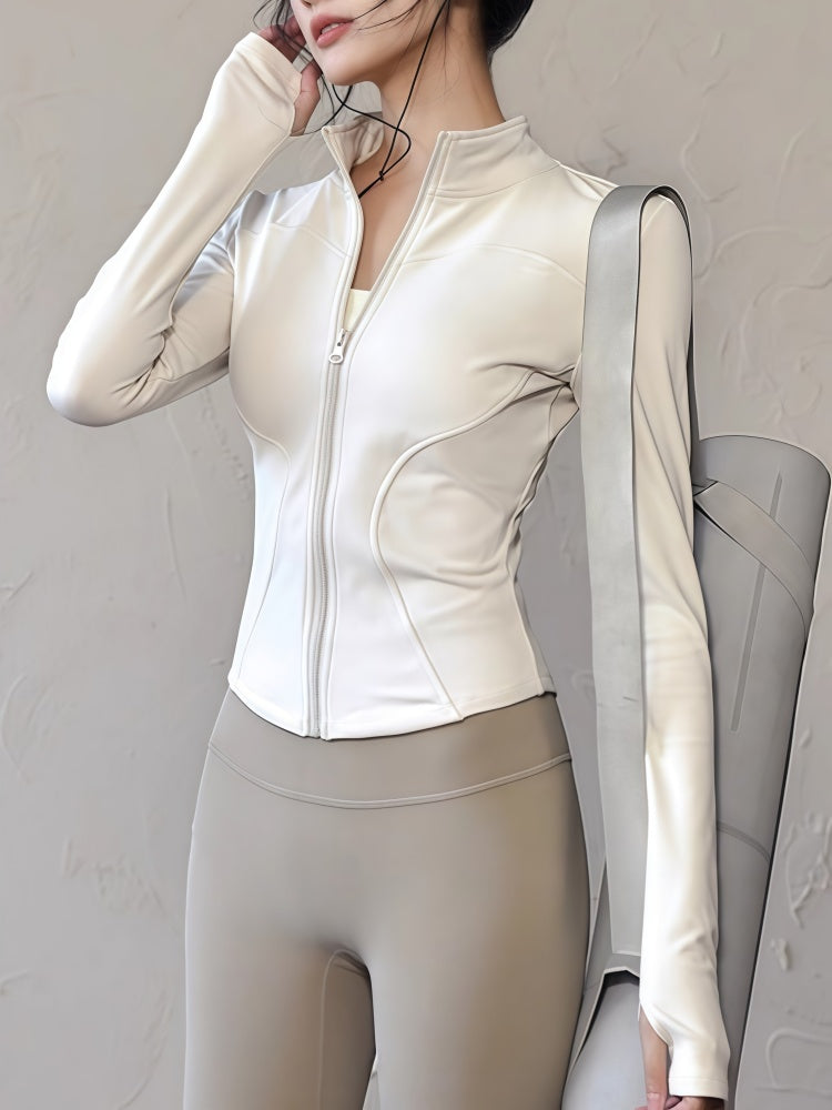 Fitted Zip-Up Athletic Jacket