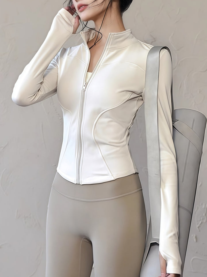 Fitted Zip-Up Athletic Jacket