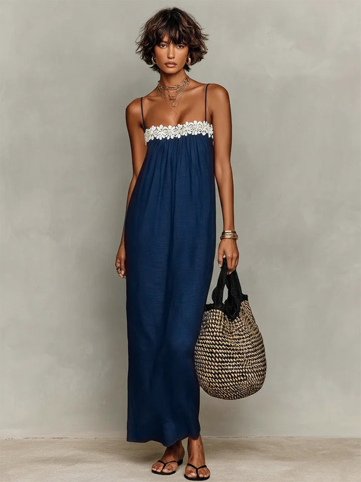 Summer Fashion Lace-Trimmed Slip Dress for Women