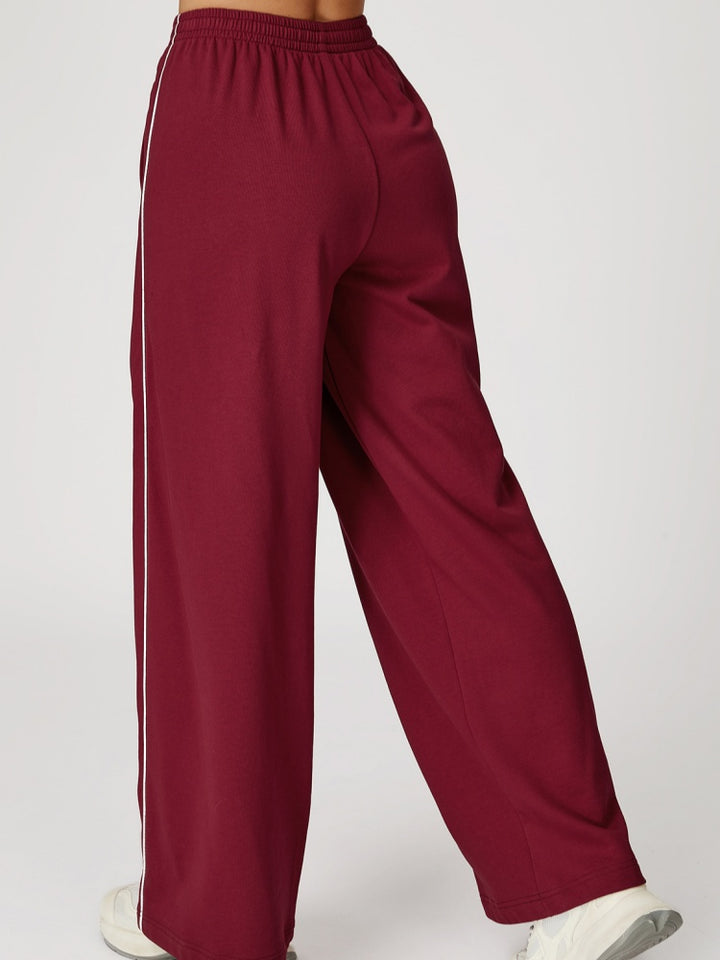 High Waist Striped Wide Leg Sweatpants