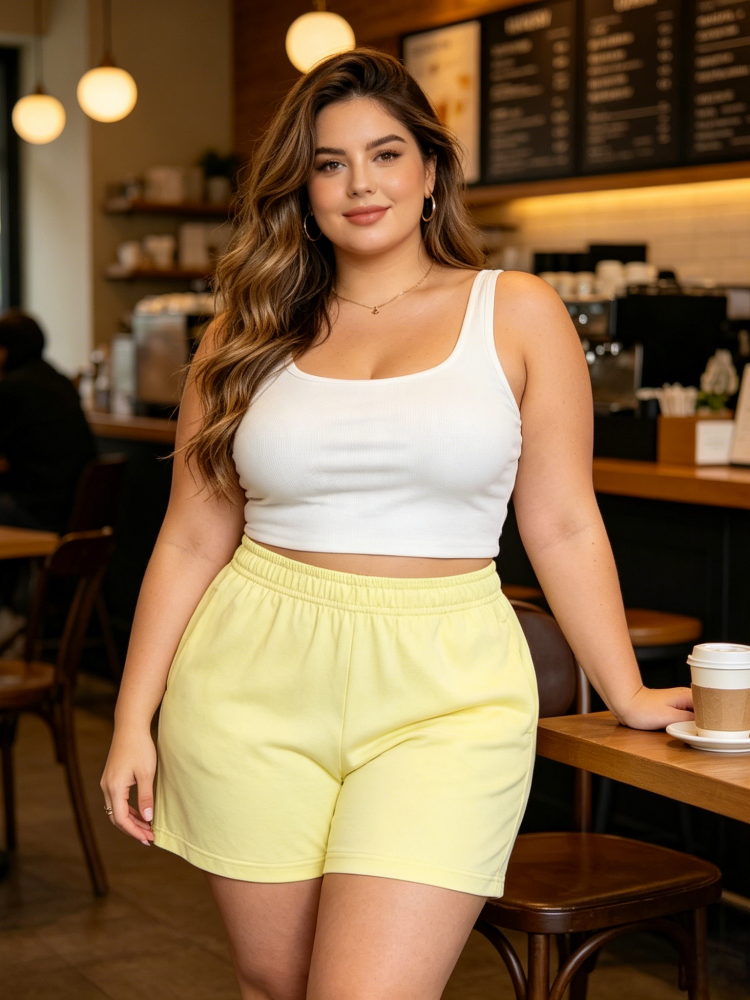 Elastic Waist Relaxed Fit Athletic Shorts