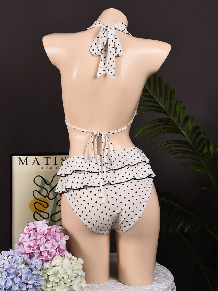 Polka Dot Ruffle Bikini Set – Flirty &amp; Feminine Style